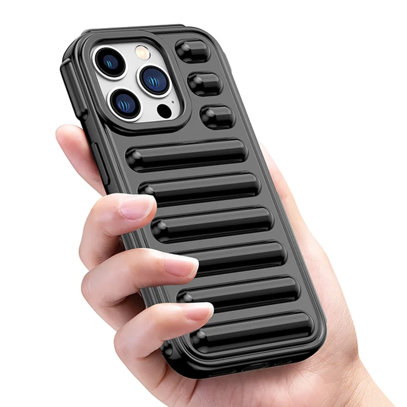 WANLONFENG Série LK para iPhone 13 Pro Capa de TPU com Película de Tela 3D Cápsula 2 em 1 Capa de Telefone - Transparente