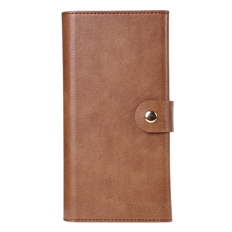 VILI GVA Series for iPhone 16 Pro Max Magnetic Case Detachable Leather Wallet Cover - Brown