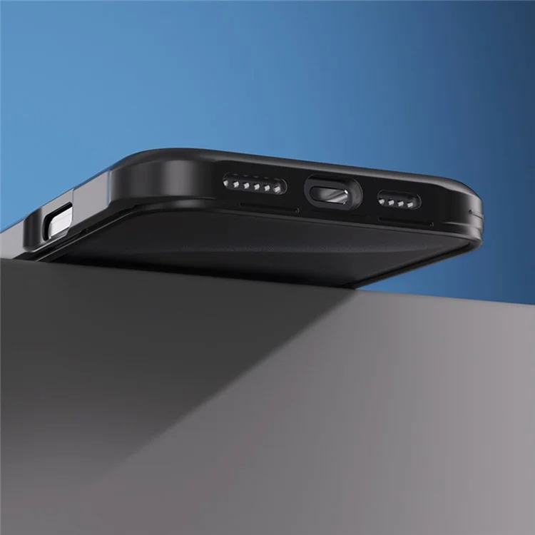 Per iPhone 16 Pro Max Case Silicone+TPU Frame Double-Side 9H Vetro Temperato Copertura Posteriore - Nero
