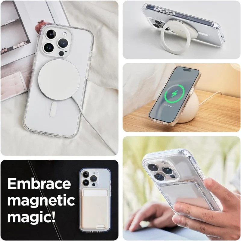 VILI MAG-C Series For iPhone 15 Pro Case Compatible with MagSafe PC+TPU Clear Phone Cover