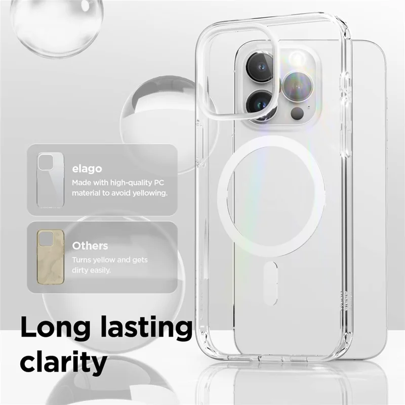 VILI MAG-C Series For iPhone 15 Pro Max Clear Case PC+TPU Cover Compatible with MagSafe