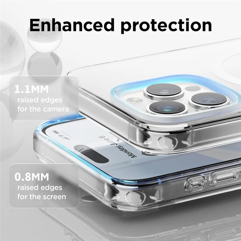 VILI MAG-C Series For iPhone 15 Pro Max Clear Case PC+TPU Cover Compatible with MagSafe