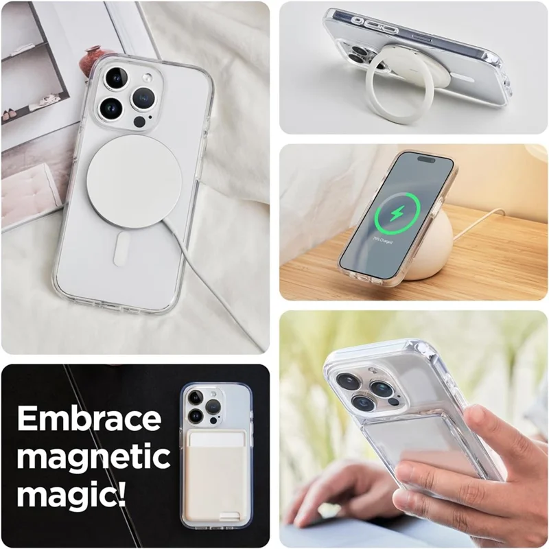 VILI MAG-C Series For iPhone 15 Pro Max Clear Case PC+TPU Cover Compatible with MagSafe