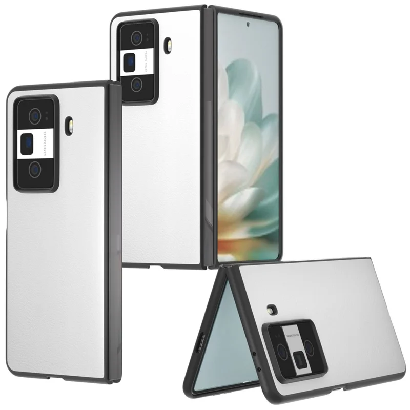 For Honor Magic Vs3 5G Case PU Leather Coated Hard PC Protective Phone Cover - White