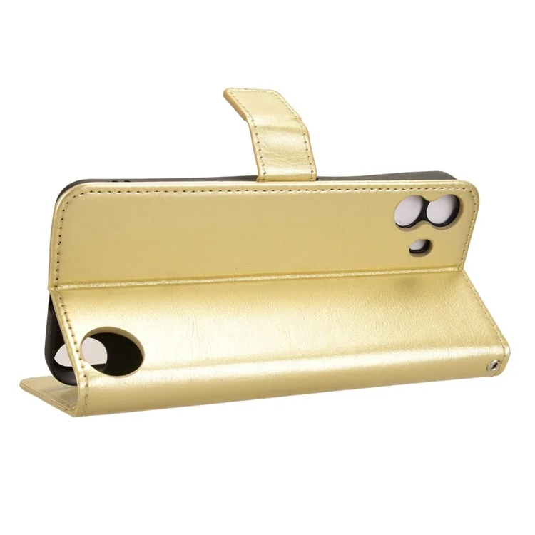 For Nothing CMF Phone 1 Wallet Case Crazy Horse Texture Leather Phone Cover - Gold