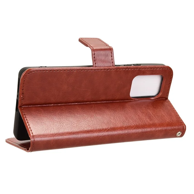 Für Motorola Edge (2024) 5G Wallet Phone Case Crazy Horse Texture Leder Flip Cover - Braun