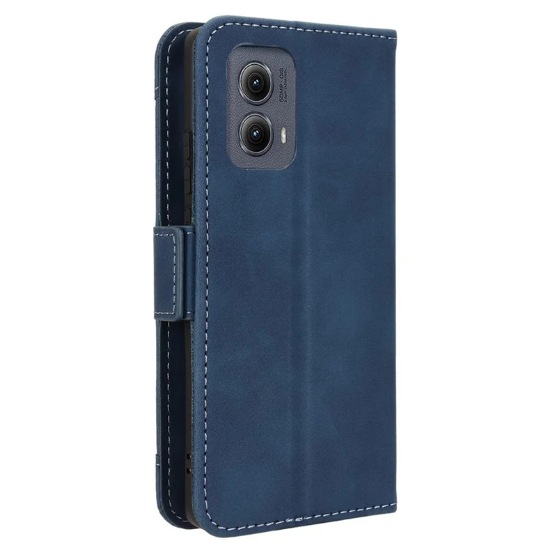 Per Motorola Edge (2024) 5G Stand Case Multiple Card Slots Leather Phone Cover - Blu