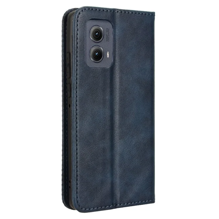 Für Motorola Edge (2024) 5G Wallet Case Retro PU Leder Stand Phone Cover - Blau