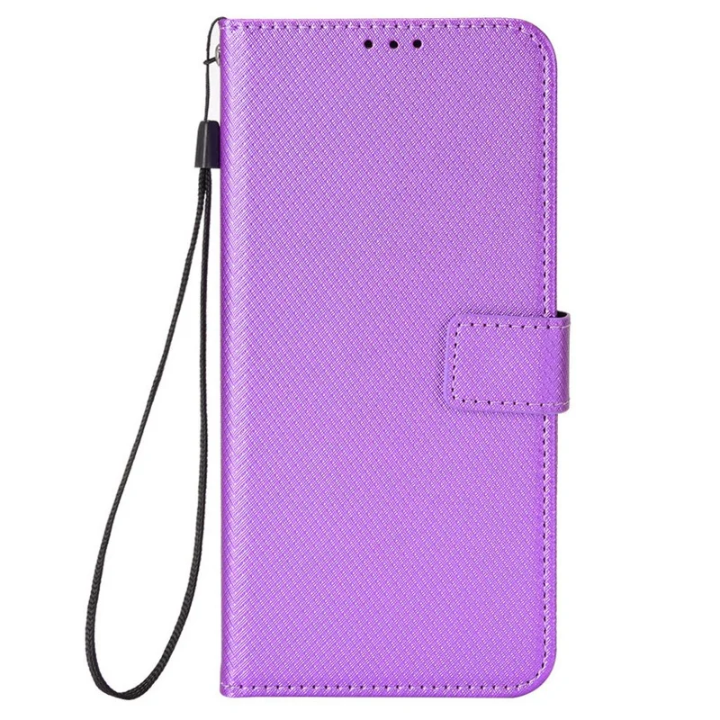 För itel A50 Skal Diamantstruktur PU-läderskydd - Lila