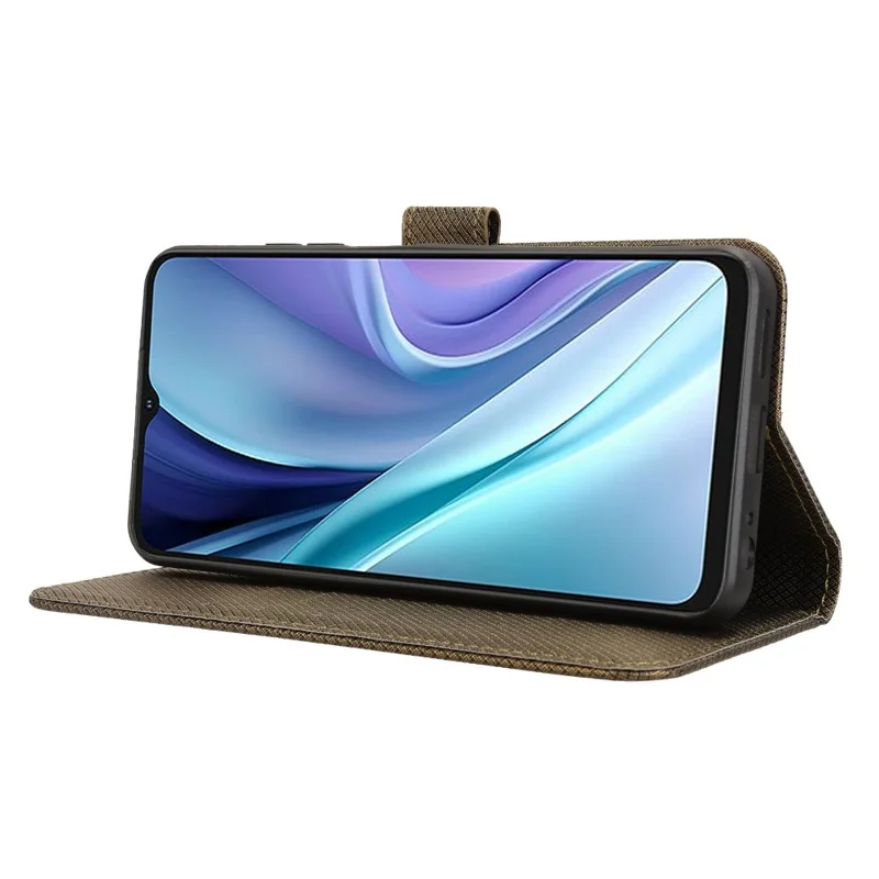 For itel A50 Case Diamond Texture PU Leather Phone Cover - Brown