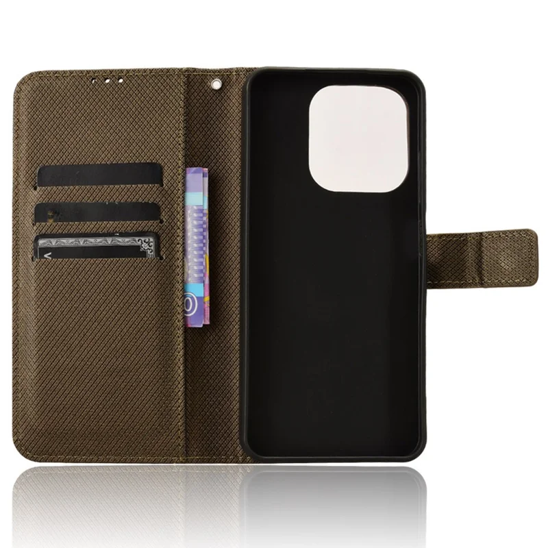 For itel A50 Case Diamond Texture PU Leather Phone Cover - Brown