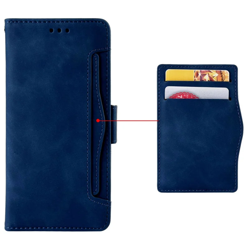 For vivo X100 Ultra 5G Wallet Case Multiple Card Slots Leather Phone Cover with Stand - Blue