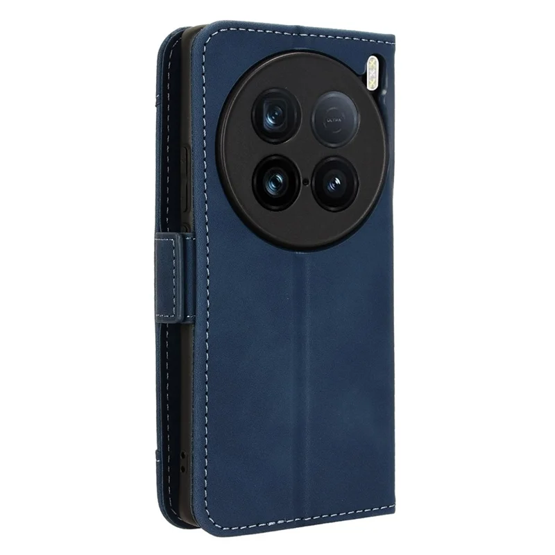 For vivo X100 Ultra 5G Wallet Case Multiple Card Slots Leather Phone Cover with Stand - Blue