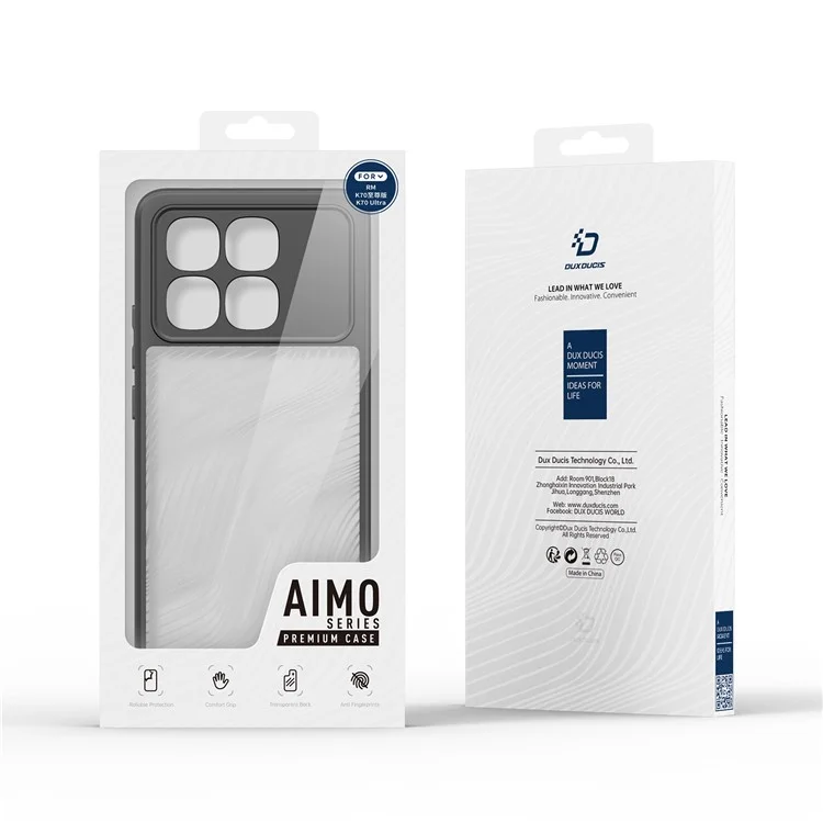Dux Ducis Aimo -serie Für Xiaomi Redmi K70 Ultra Case Matte TPU+PC -abdeckung (reichweite Zertifizierung) - Schwarz