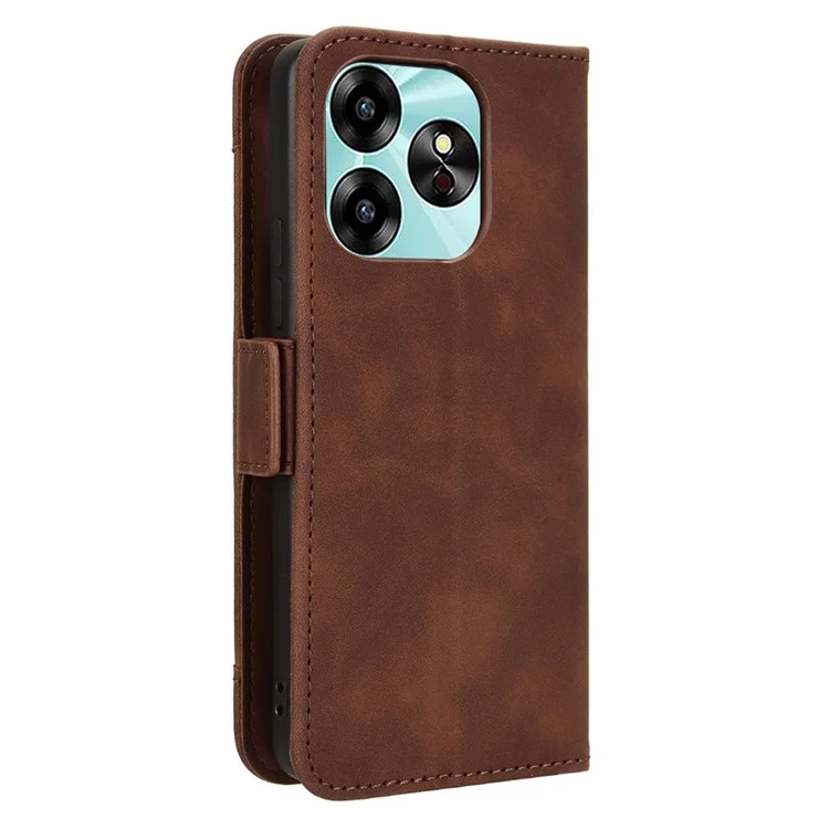 For Umidigi G6 Case Multiple Card Slots Leather Stand Phone Cover - Brown