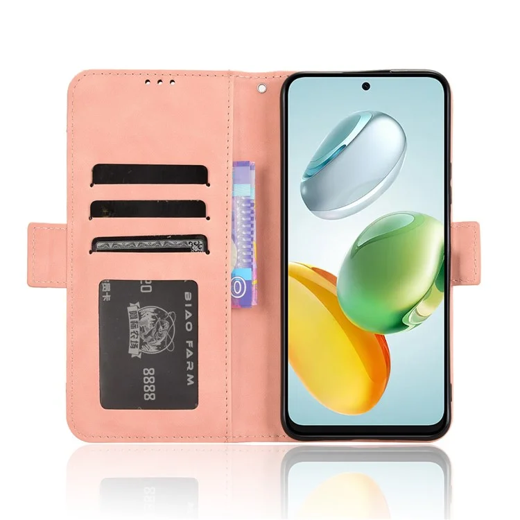 For Honor X7c 4G / 200 Smart 5G / Play 60 Plus 5G / Play 9T Funda Soporte Múltiples Ranuras para Tarjetas Billetera de Cuero - Rosa