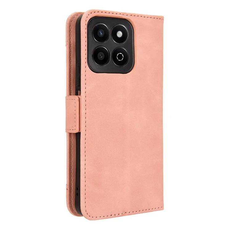 For Honor X7c 4G / 200 Smart 5G / Play 60 Plus 5G / Play 9T Funda Soporte Múltiples Ranuras para Tarjetas Billetera de Cuero - Rosa