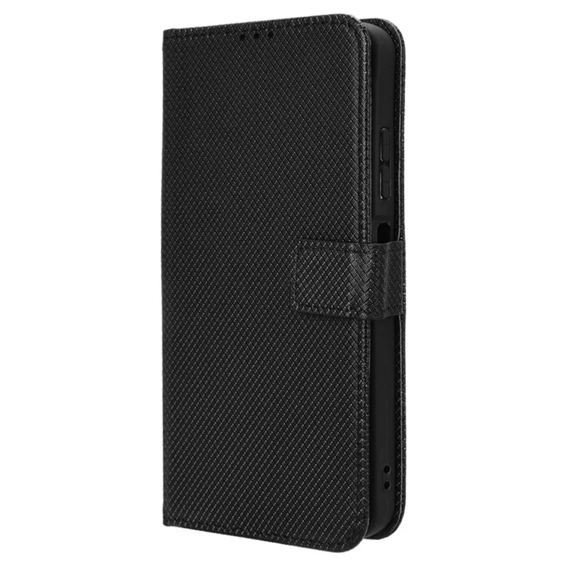 For ZTE Axon 60 Lite / Blade V60 Vita Phone Case PU Leather Diamond Texture Shockproof Cover - Black
