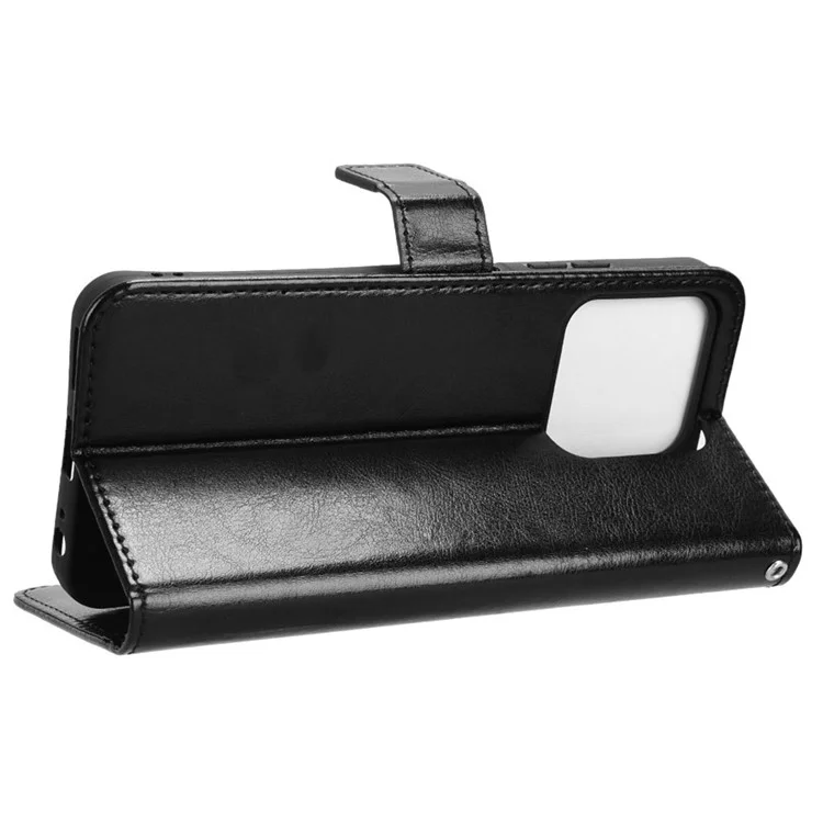 For ZTE Axon 60 Lite / Blade V60 Vita Wallet Case Crazy Horse Texture  Leather Stand Phone Cover - Black