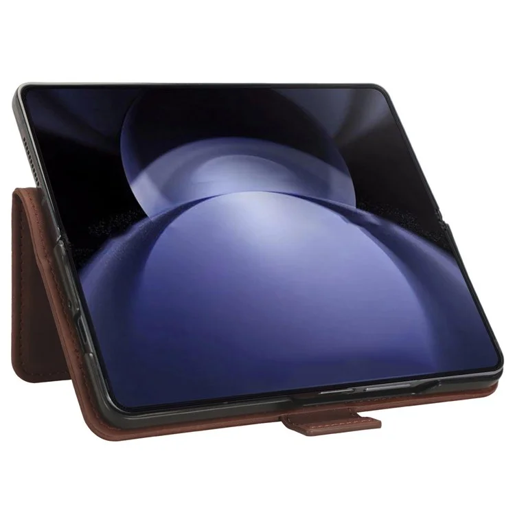 Für Samsung Galaxy Z Fold6 5G Stand Case mit Stifthalter Kratzfestes Leder Handyhülle - Braun
