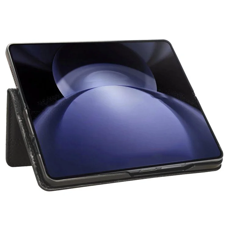 Für Samsung Galaxy Z Fold6 5G Case mit Stifthalter Retro PU-Leder Handyhülle - Schwarz