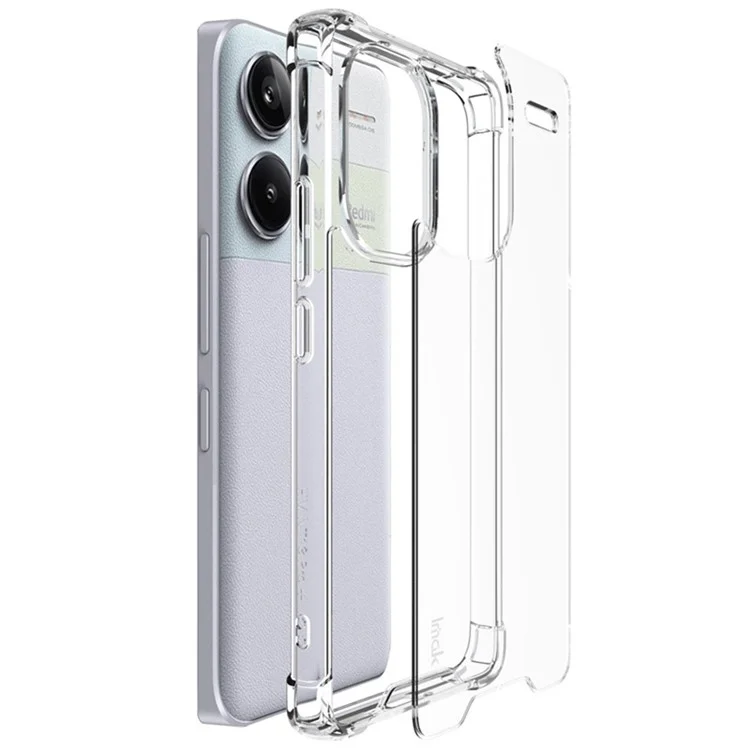IMAK Pour Xiaomi Redmi Note 13 Pro+ 5G Coque Airbag Coins Transparent PC+TPU Housse de Téléphone