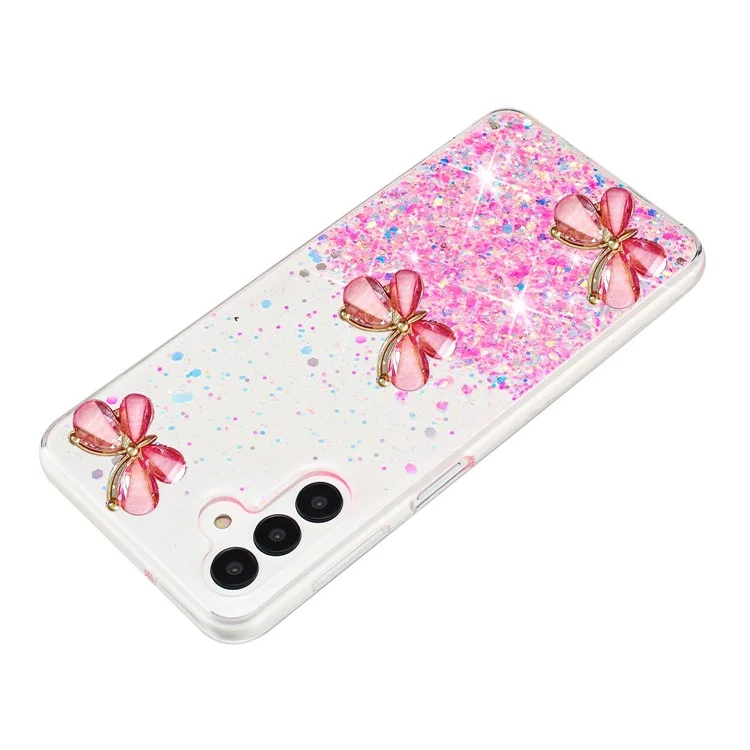 For Samsung Galaxy S24 FE Case Glowing in Dark 3D Butterfly Epoxy TPU Phone Cover - Luminous Pink