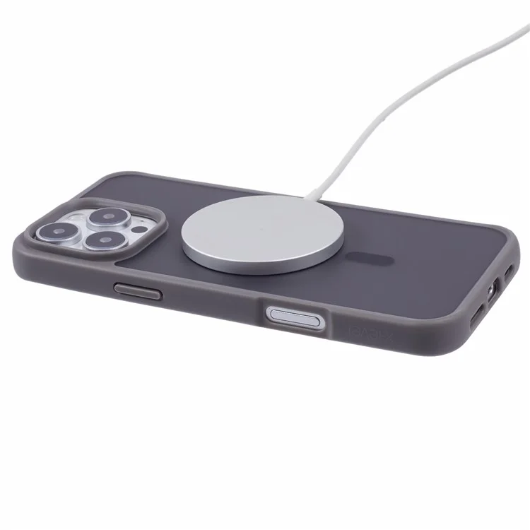 X-LEVEL For iPhone 16 Pro Max Case Compatible with MagSafe Skin-Touch TPU+Acrylic Phone Cover - Grey