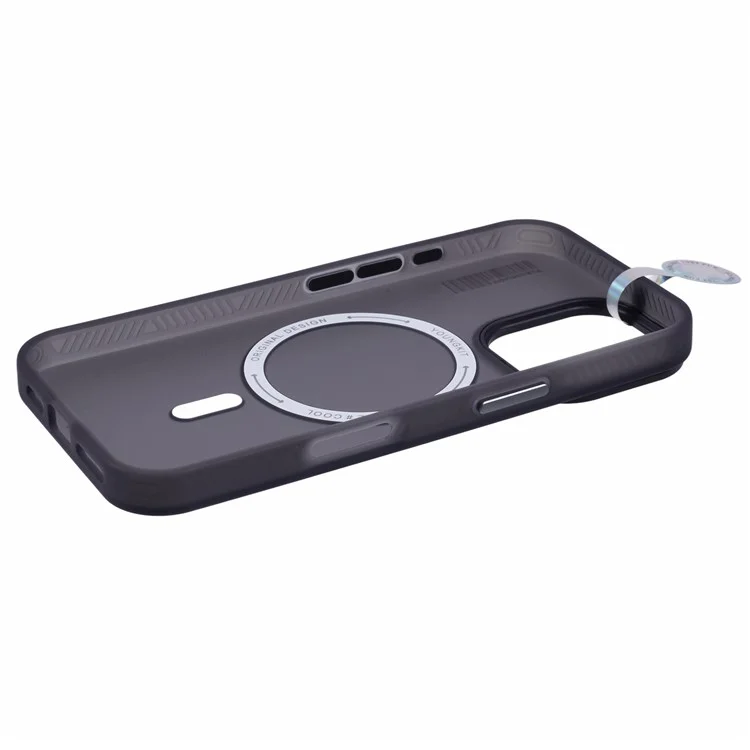 YOUNGKIT Per iPhone 16 Case Compatibile con MagSafe Anti-Impronte Dita PET+TPU Cover Telefonica - Nero Trasparente