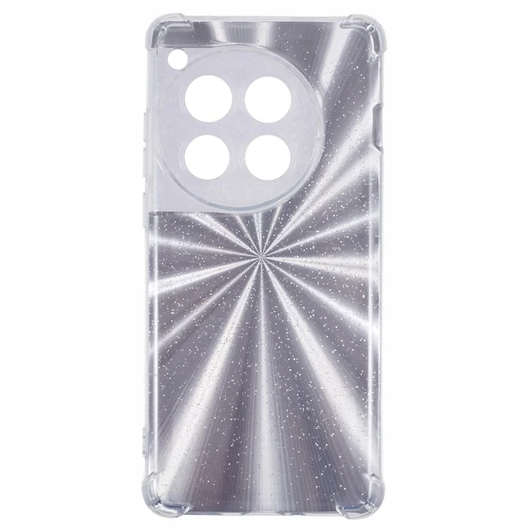 For OnePlus 12 5G Case Shockproof TPU Phone Cover with Card Paper - Aurora Silver