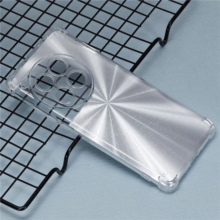 For OnePlus 12 5G Case Shockproof TPU Phone Cover with Card Paper - Aurora Silver