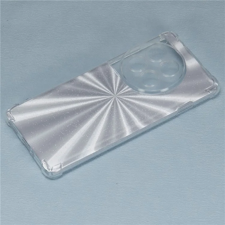 For OnePlus 12 5G Case Shockproof TPU Phone Cover with Card Paper - Aurora Silver