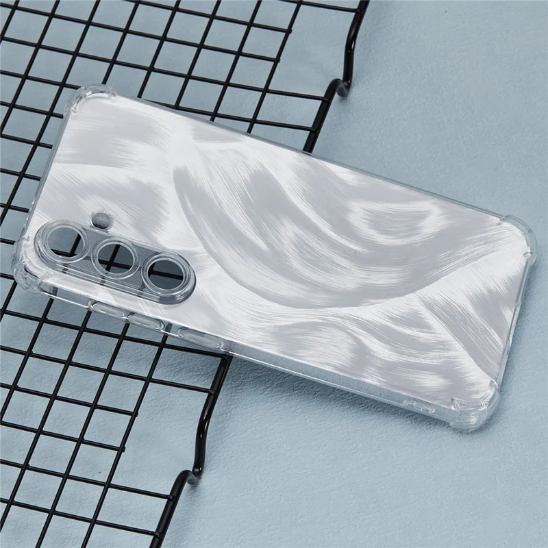 For Samsung Galaxy S24 FE Phone Case Anti-Drop TPU Protective Cover with Card Paper - Aurora Feather