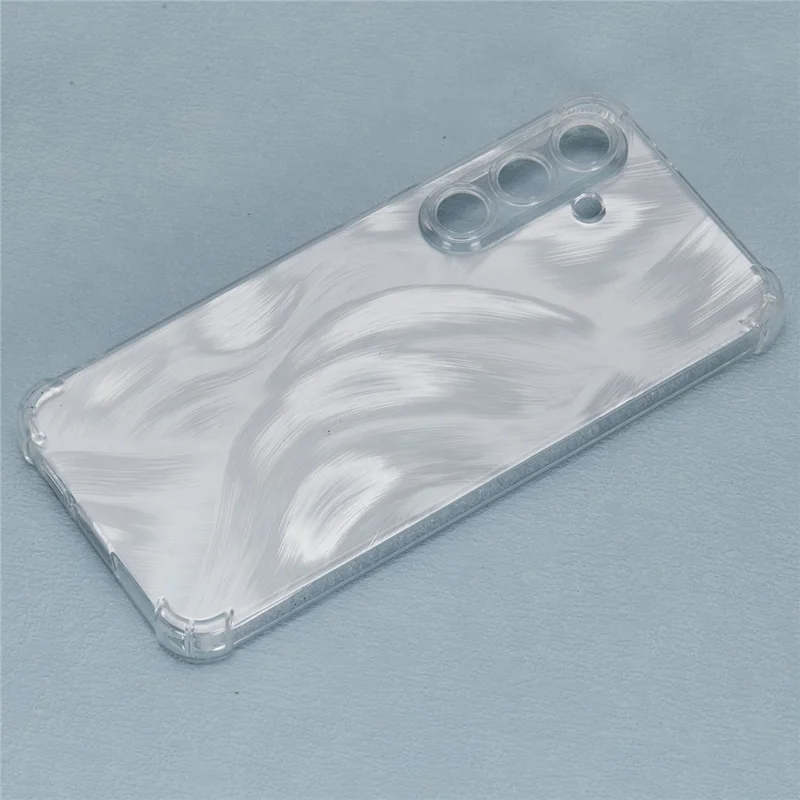 For Samsung Galaxy S24 FE Phone Case Anti-Drop TPU Protective Cover with Card Paper - Aurora Feather