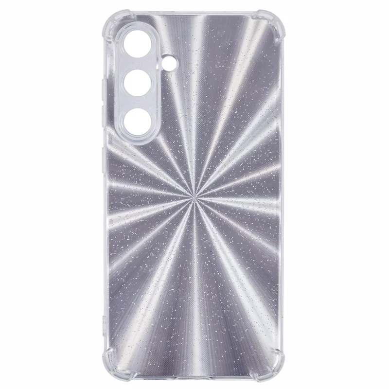 For Samsung Galaxy S24 FE Phone Case Anti-Drop TPU Protective Cover with Card Paper - Aurora Silver
