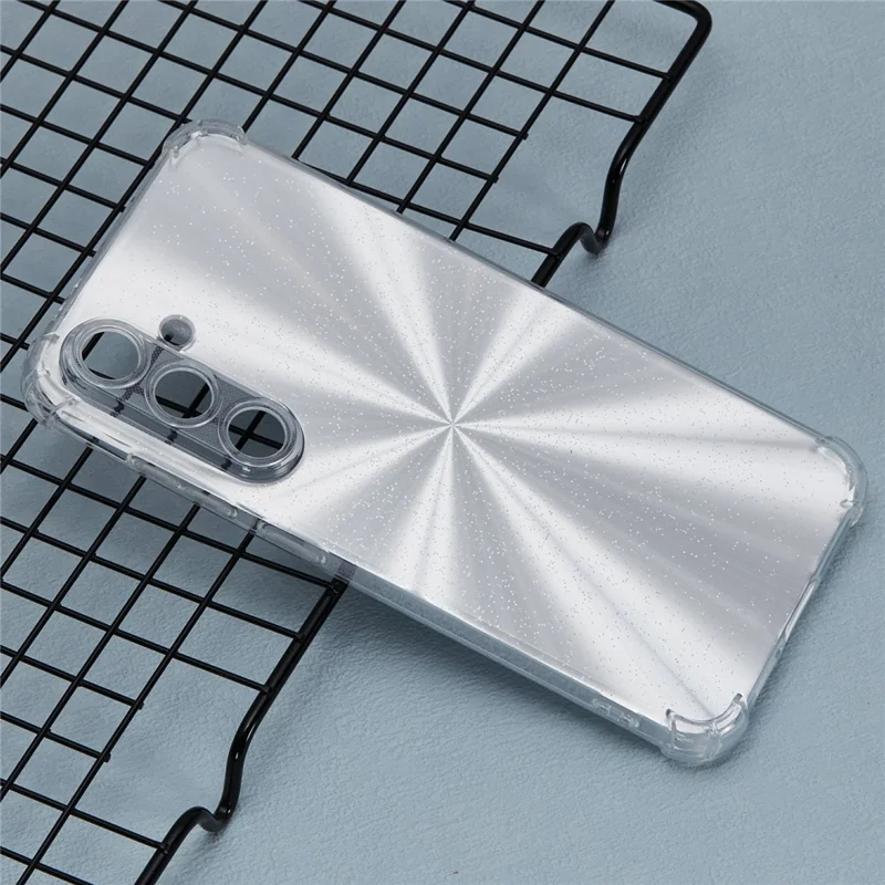 For Samsung Galaxy S24 FE Phone Case Anti-Drop TPU Protective Cover with Card Paper - Aurora Silver