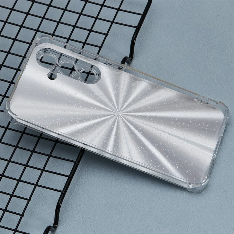 For Samsung Galaxy S24 FE Phone Case Anti-Drop TPU Protective Cover with Card Paper - Aurora Silver