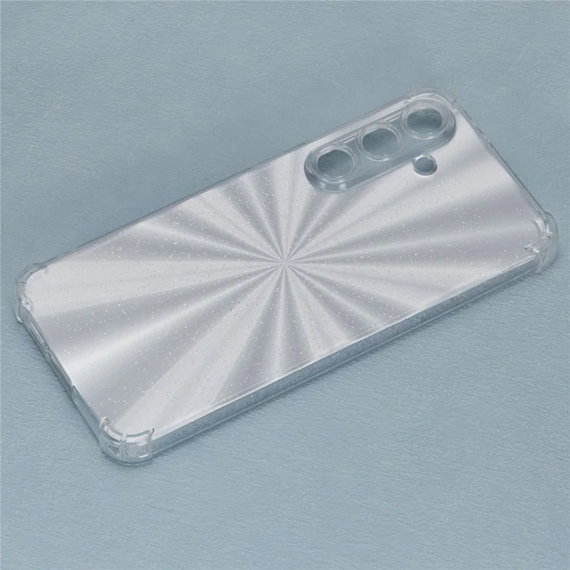 For Samsung Galaxy S24 FE Phone Case Anti-Drop TPU Protective Cover with Card Paper - Aurora Silver