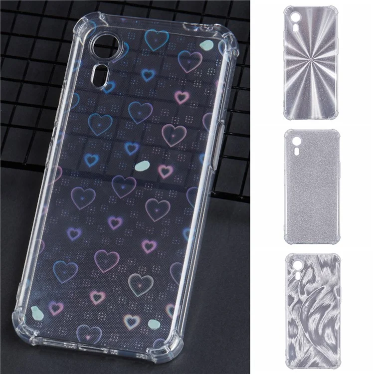 Pour Samsung Galaxy Xcover7 Coque Transparente Anti-Chute Coque de Téléphone TPU Amovible avec 4 Papiers Amovibles