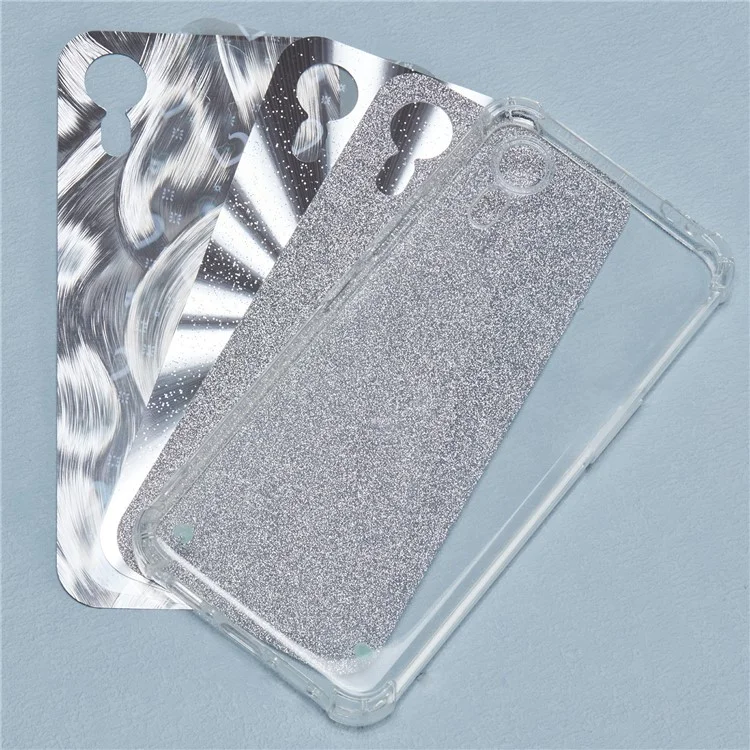 Pour Samsung Galaxy Xcover7 Coque Transparente Anti-Chute Coque de Téléphone TPU Amovible avec 4 Papiers Amovibles