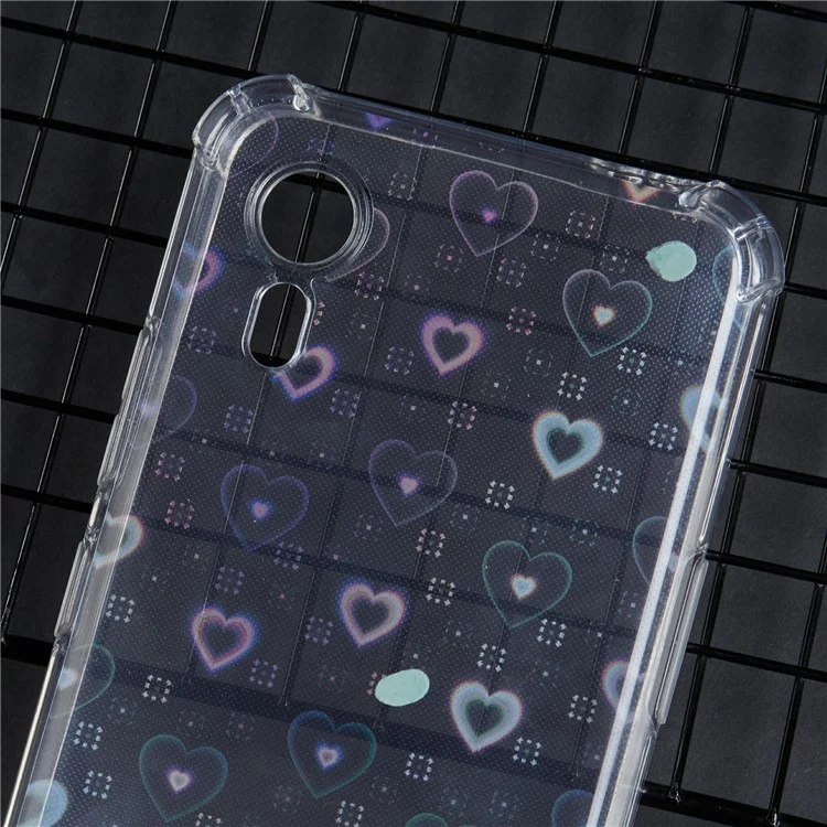 Pour Samsung Galaxy Xcover7 Coque Transparente Anti-Chute Coque de Téléphone TPU Amovible avec 4 Papiers Amovibles