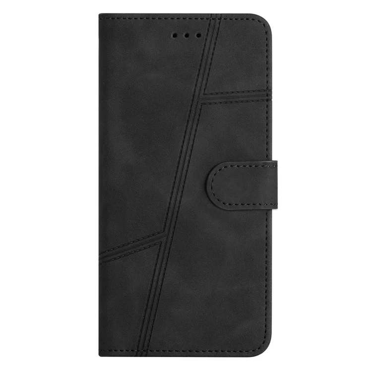 Shockproof Phone Cover for Samsung Galaxy A42 5G, Retro Style Skin-touch Feeling PU Leather Wallet Stand Phone Case - Black