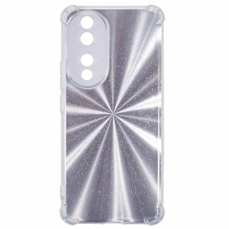 For Honor 90 Case Anti-Scratch Soft TPU Phone Cover with Card Paper - Aurora Silver