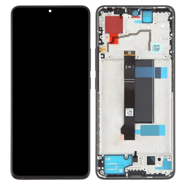 Für Xiaomi Redmi Note 13 Pro 5G / Poco X6 5G Bildschirm und Digitizer-Baugruppe + Rahmenteil (TFT-Technologie) (ohne Logo) - Schwarz, Qualitätsstufe C