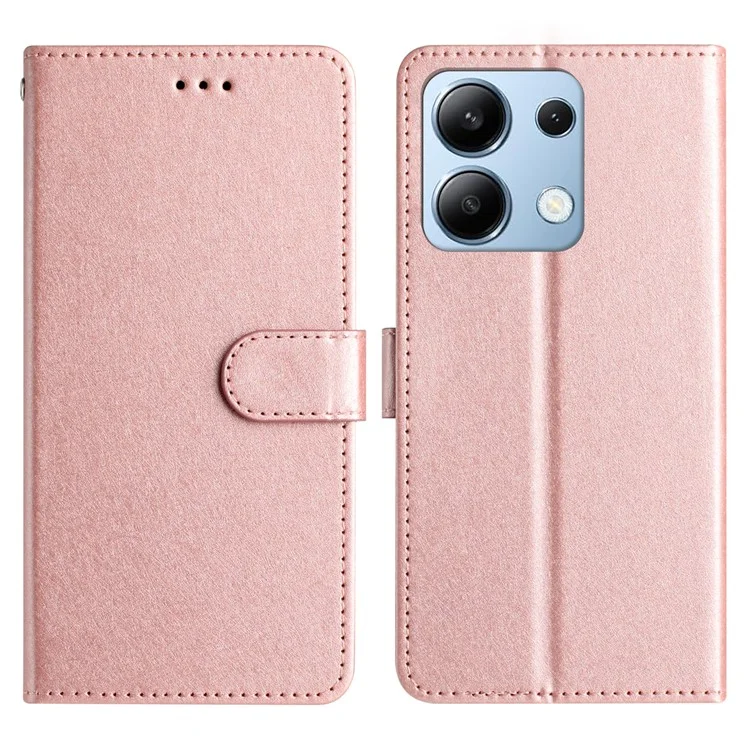 Für Xiaomi Redmi Note 13 4G Case Seidiger Textur Leder TPU Innenschale Flip Phone Cover - Roségold