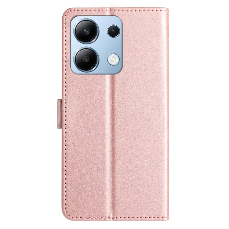 Für Xiaomi Redmi Note 13 4G Case Seidiger Textur Leder TPU Innenschale Flip Phone Cover - Roségold