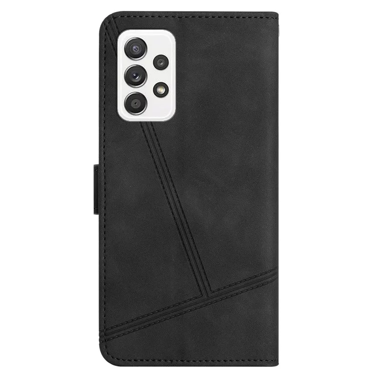 Para Samsung Galaxy A52s 5G / A52 5G / 4G Pele-toque Feeling Carteira de Couro PU Flip Stand Phone Case Vintage Cell Phone Cover com Alça - Preto