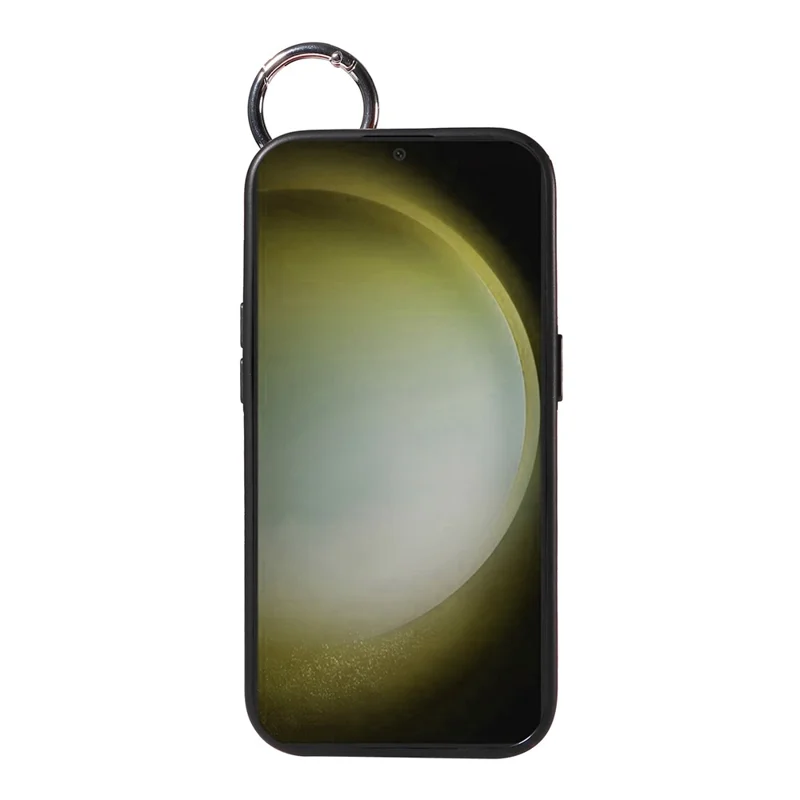 003 For Samsung Galaxy S25+ / S24+ Case Multiple Card Slots Leather Phone Cover Finger Grip Ring - Brown