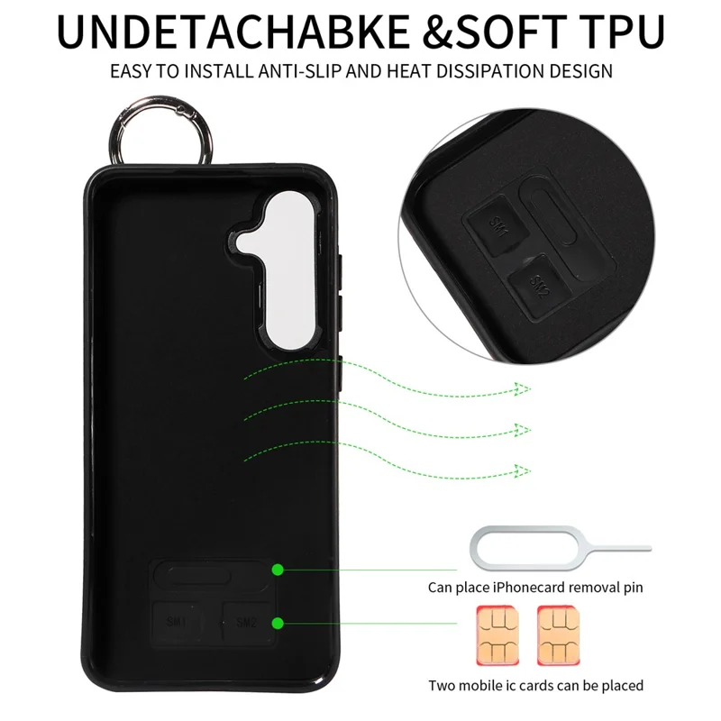 003 For Samsung Galaxy S25+ / S24+ Case Multiple Card Slots Leather Phone Cover Finger Grip Ring - Brown