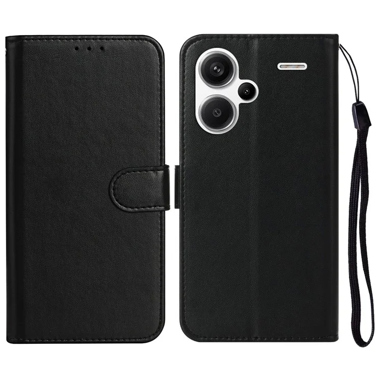 Pour Xiaomi Redmi Note 13 Pro+ 5G Étui en Cuir PU Fermoir Magnétique Flip Cover Téléphone - Noir